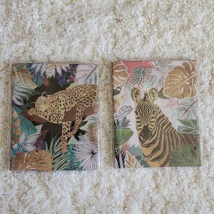 2 Special‎ Moments Memories Collection Small Wall Art Jaguar Zebra Jungle Animal